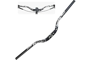 MIGHTYDUTY WAKE Guidon de Vélo 31,8mm*780mm Extra Long et Large Guidon Cintre VTT Alliage d'aluminium 55mm Riser Guidon de Vélo pour de Route (Noir)
