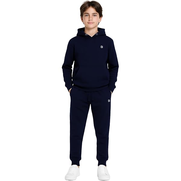 SKT Tuta Felpa Con Cappuccio E Pantaloni Per Ragazzi | Comodo Poli-cotone, Jogging Set Per Bambini | Età 7-13 Anni - 2
