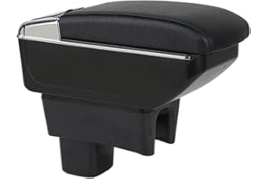 OYHCM Auto Armlehne für Suzuki Swift 2005-2024 Doppelter Stauraum Mittelkonsole Armlehnen mit Getränkehalter Einfache Montage Schwarzes Leder