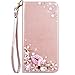 Produktbild Sony Xperia Z3 Compact Hülle, Yokata Flip Rose Gold Case Vintage PU Leder Bookstyle Case mit Weich Silikon Backcover Schutzhülle Dünne Standfunktion und Karte Halter Case - Lippe