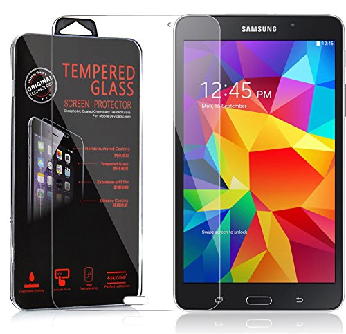Cadorabo - Gehärtetem (Tempered) Glas Panzerglas Schutzfolie Displayschutzfolie für Samsung Galaxy Tab 4 (7 Zoll) Display Schutzglas 0,3mm abgerundete Kanten - HOCH-TRANSPARENT