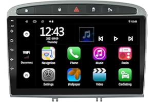 LEXXSON Android 11 - Radio estéreo de coche de 9 pulgadas, pantalla táctil capacitiva Carplay Android Auto GPS Reproductor USB BT 2G + 32G memoria flash para Peugeot 308/408 2010-2016