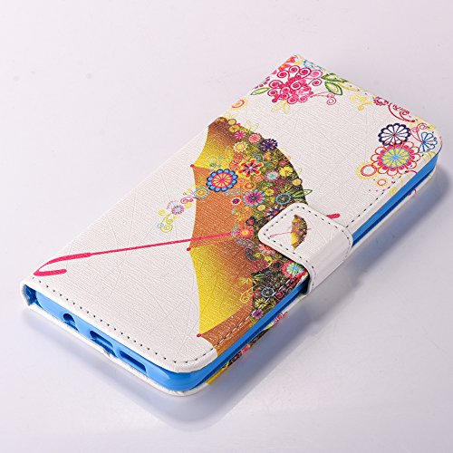 Samsung Galaxy A3 ( 2016 ) Schutzhülle Leder Hülle, Alfort 3 in 1 Flip Wallet Fashion Design Dual Use Falten Premium PU Leder Tasche Case Cover Flip Mappen Kasten Abdeckung für Samsung Galaxy A3 / SM-A310F ( 2016 ) 4.7″ Smartphone Funktion Unterstützte Telefone mit Bunte Regenschirme ( Farbe ) + Netter Staub Stecker + Kristall Stylus Stift - 9