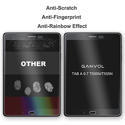 Ganvol Panzerglasfolie Samsung Galaxy Tab A T550N T555N 24,6 cm (9,7 Zoll) Panzerfolie 9H Hartglas Folie Panzerglas Echtglasfolie Glasfolie - 2
