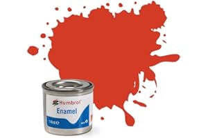 Humbrol AA1897 14ml No. 1 Tinlet Enamel Paint 174 (Signal Red Satin)