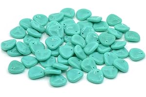 BOHEMIA CRYSTAL VALLEY 300pcs Rose Petal Beads 8 x 7 mm, Turquoise (63130), Bohemian Crystal Glass, Czech Republic 11100077 Wholesale Bulk Pack