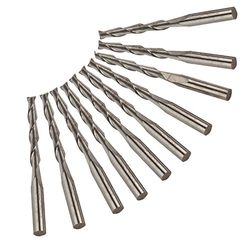 BQLZR 3.175×2.5x22mm Acryl ABS Hartmetall Zwei Flöte Spiral Bit 10pcs - 5