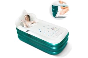 Nevife Inflatable Blow Up Bathtub with Comfortable Bath Base,faltbare/portable freistehende Badewanne für Erwachsenen-Spa, ideal für heiße Bäder/Eisbäder 160x90x50cm (grün)
