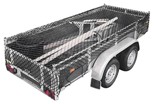 Relaxdays Anhängernetz, Gepäcknetz, dehnbar bis 3×2 Meter, schwarz