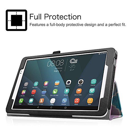 Fintie Huawei MediaPad T1 10 Hülle – Slim Fit Kunstleder (Folio) Schutzhülle Tasche Case Cover Standfunktion und Stylus-Halterung für Huawei MediaPad T1 10.0 LTE / WiFi (9,6 Zoll) Tablet-PC, Aquarell kariert - 5