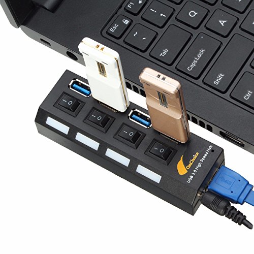 ONCHOICE 4 Port USB 3.0 Schalter Hub Ladegerät mit Eur 5V USB Power Adapter unabhängige externe Ladegerät im Lieferumfang enthalten Ultrabooks Laptop Tablet PC und Mac EUR - 4