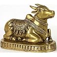 HC- Brass Made Nandi Brissabh Idol for Shiva Temple/Bull Idol for Gift and Home Decor (8 cm)
