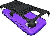ISENPENK Samsung Galaxy S7/S7 Duos/G930F(2016) Hülle und Panzerglas/Schutzfolie,TPU+PC Slim Silikon Tough Rugged Dual-Layer Hardcase with Built-in Kickstand Schutzhüllen,Wasserdicht Shockproof Anti Slip Protection Stand Case Tasche für Samsung Galaxy S7/S7 Duos/G930F(2016)5.1Zoll-[lila]+Panzerglas - 2