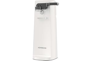 Kenwood CAP80.000WH Ouvre-boîte électrique multifonction 3 en 1 avec aiguiseur de couteaux intégré, ouvre-boîte et décapsuleur, avec enrouleur de câble, blanc