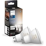 Philips Hue White Ambiance 2 Faretti LED Smart, Bluetooh, GU10, 5W, Dimmerabili, Luce Bianca da Calda a Fredda, 2 Pezzi, Bian