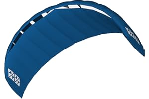 ‎HQ HIGH QUALITY DESIGN HQ4-Kites 118105 - Alpha 3.5 Blue, Vierleiner Lenkmatte Handlekite, Fläche: 3.5qm, Spannweite: 355cm, inkl. 200/120kp Dyneemaschnüre 4x20m auf Quad-Handles, 3-24 Knoten