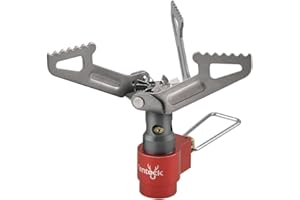 Tentock 2700W Mini Fornello a Gas da Campeggio Soli 25g Bruciatore Pieghevole da Backpacking Fornellini a Gas Portatile in Titanio Ultraleggero Stufa a Gas da Esterno per Escursionismo Viaggio Pesca