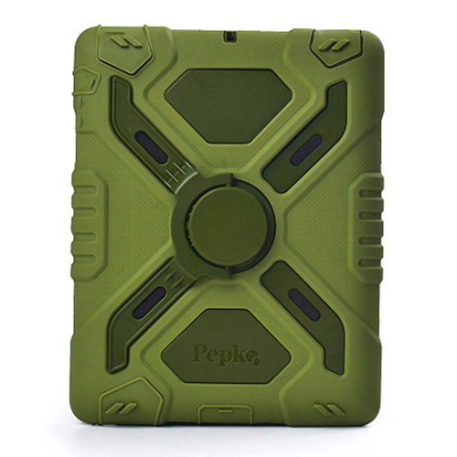 Pepkoo Silikon stoßfest Kinder ipad mini hülle mit Ständer für neue Apple iPad mini / iPad mini 2 – Olive - 2