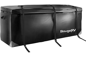BougeRV Hitch Cargo Carrier Bag Waterproof/Rainproof Hitch Mount Cargo Bag for Car Truck SUV Vans Hitch Trays and Hitch Baskets (48'' L x 20'' W x 22'' H)