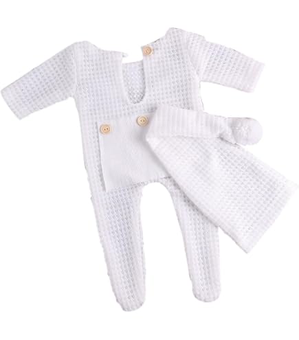 Bébé nouveau-né tenue tir Photo Bebe chapeau et barboteuse vêtements en tricot bébé garçons et