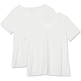 Amazon Essentials T-Shirt con Scollo a v a Maniche Corte con vestibilità Classica Donna, Confezioni Multiple