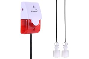 SHONMAU High/Low Water Level Alarm Detection, 120dB Red Strobe Alarm, Water Level Sensor (Adjustable Volume), 5M Long Probe Cable, Can Detect Overflow and Lack of Water