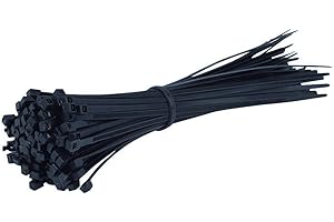 ADGO Opaska Kablowa Zaciskowa Plastikowa 200 x 2,5 mm, Trytytka z Tworzywa Sztucznego do Mocowania i Stabilizacji, Czarny, 100 sztuk