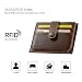 Produktbild Slim Echtes Leder RFID Blocking Wallet-Männer Frauen Echtes Leder Geldbörse Kartenetui mit Reißverschluss Münzfach (Braun)