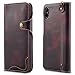 Produktbild Zeattain iPhone X Hülle Leder, iPhone 10 Ledertasche, iPhone X Echte Lederhüllen Flip Schutz Tasche Klappetui Brieftasche Fall, Kartenfächer,Schutzhülle für Apple iPhone X/10, Rotwein