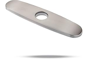 VFAUOSIT Sink Hole Cover, Escutcheon Plate Stainless Steel Deck Plate for 1 or 3 Hole Bathroom or Kitchen Sink Faucet Mixer Tap 10" Brushed Nickel