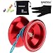 Produktbild MAGICYOYO T5 Overlord Professional Nicht reagierende YoYo mit Tasche + 5 Strings + Handschuh für Geschenk Spielzeug, Metall, Rot