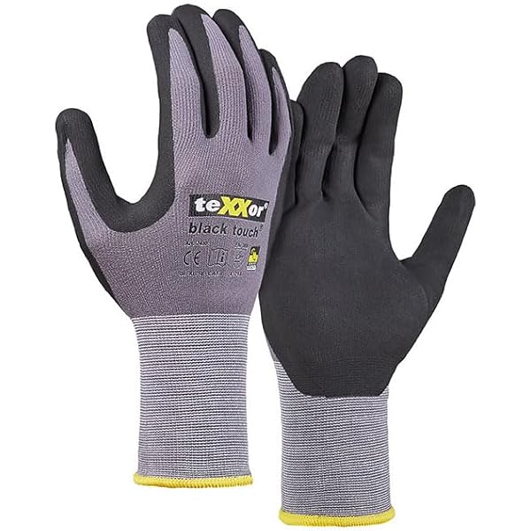 texxor 12 Stück Polyester-Strickhandschuhe 2406, PU beschichtet, Packung, grau, 7/S bei Günstiger Preis