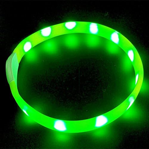 LaRoo LED Dog Collar, Flashing LED Dog Collar Rechargeable Light Up Pet Cat Safety Collar and Adjustable Size 2.4CM Width Fit for Medium and Large Long Hair Dogs, Cats and Pets