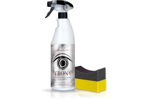 Sisbrill Ybony, Rénove, répare et restaure Les Plastiques détériorés ou blanchâtres - Ravive Les pneus - Apporte Un Ultra-Brillant - Résiste à la Pluie - 750 ML + 1 applicateur