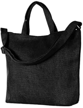 DonDon Canvas Tasche Shopper Henkeltasche mit Schultergurt im Vintage Look 46 x 32 x 13 cm