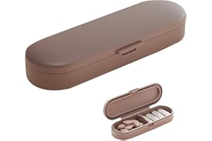 ZWWOGE Organizzatore di pillole giornaliere con 2 scomparti, portapillole da viaggio portatile, organizzatore compatto di medicinali da viaggio per vitamine e integratori