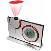 Hitteknoloji Projeksiyon Masa Saati, Dijital Alarm, Takvim, Termometre, Gri