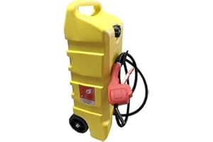 CStern - Serbatoio per carburante a gas portatile da 14 galloni (53 l), grande serbatoio per carburante con pompa a trasferimento liquido LE, tubo lungo 10 metri (giallo)