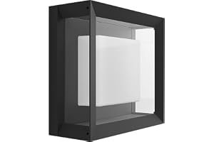Hue Econic fyrkantig vägglampa, svart | LED-modul, vitt & färgat ljus, Zigbee, smart belysning, trådlös, kompatibel m