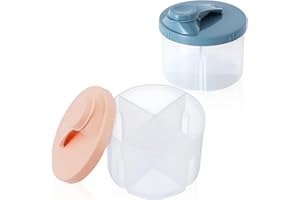 OKDANCE 2Pcs Baby Milk Powder Dispenser Pots, Formula Powder Pot with Rotatable Cover Protable Milk Powder Dispensers for Outdoor Travel