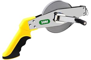SUNOYA Rotella Metrica 50m, Metro A Nastro, Misura A Nastro In Acciaio, Rotella Metrica Tracker Millimetrato, Adatto Per Misurare Piscine, Giardini, Terrazze, Cantieri