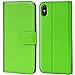 Produktbild Conie Handyhülle für iPhone X - Bookstyle- Klapp- Serie, Etui aus PU Leder, iPhone XS Booklet Flip Hülle Grün