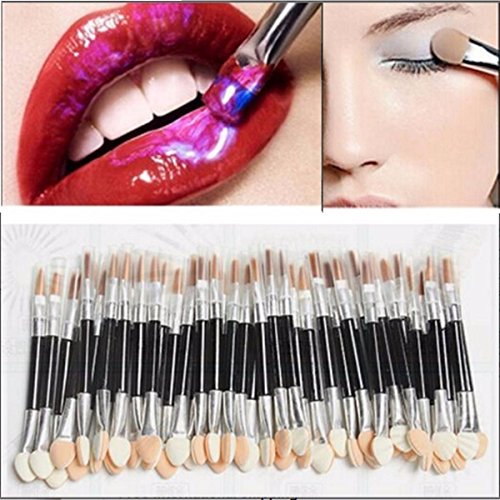 LuckyFine 100Pcs Disposable Make-Up Eye Shadow Sponge Lip Brush Applicator Cosmetic Tool