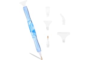 MOONSING Diamant Malerei Stift, 5D Diamond Painting Punkt Pen mit 5 Stücke Ersatz Stiftköpfe, Kunstharz-Diamant-Malstift für Kunst Bedarf Diamantmalerei Nail Art DIY Dekoration, Blau