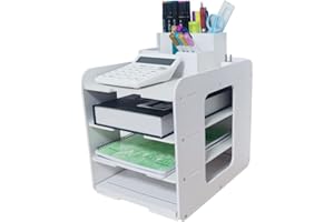 KINVVR Office Desk Letter Tray Sorter Document Book Mailbox Bill Magazine Shelf Rack Desk Organizer,Desktop A4 Paper File Storage Organizer Holder for Home Office School Classroom(4 Tier)