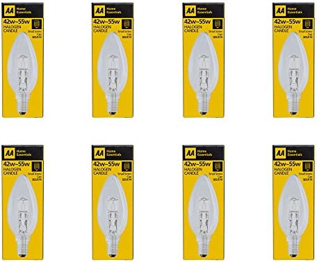 Status International AA Small Eddison Screw Cap 42 W Halogen Candle Light Bulb - Pack of 8