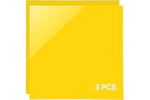 Creatorally 3 Pezzi Pannelli in Acrilica, 3mm Foglio Acrilico Giallo Opaco 12x12 1/8" Spessore per Il Taglio Laser di Fogli Colorati, Display per Insegne di Pittura Fai-da-Te