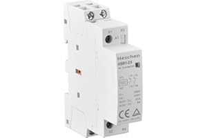 Heschen Household AC Contactor, HSR1-25, 2 Pole, Two Normally Closed, AC 220V/230V Coil Voltage, 35mm DIN Rail Mount (1)