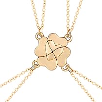 4 stuks vriendschapskettingen, klaverketting met vier bladeren voor vrouwen, vriendschapskettingen voor 4 meisjes, magnetische BFF-halsketting van roestvrij staal, afstudeercadeaus