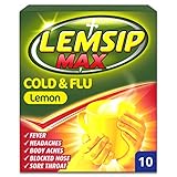 Lemsip Max Cold and Flu Lemon Flavour with Paracetamol - Pack of 10 Sachets